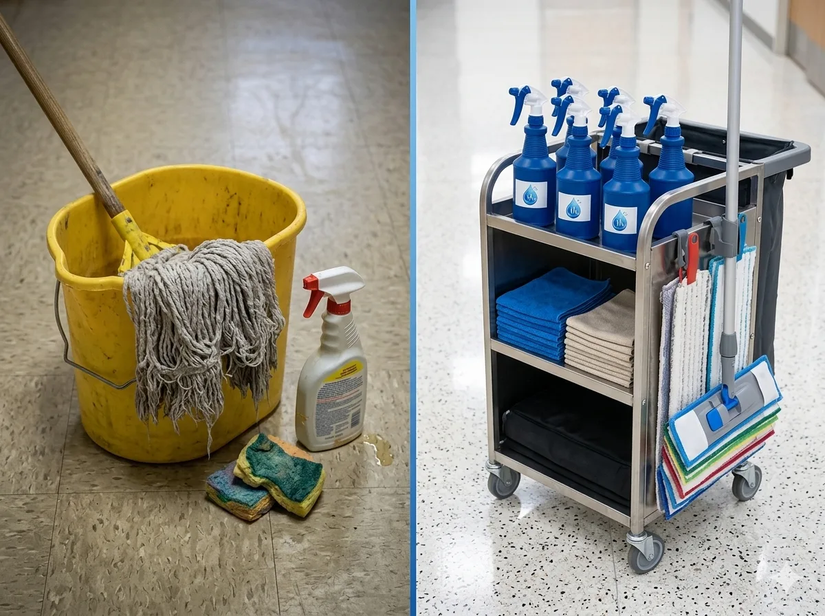 Vergleich professionelle Reinigung versus Eigenreinigung — der Unterschied zaehlt